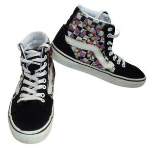 Van's High Top Shoes Women's Size 6.5 Butterfly Skater Black white pink Sneaker
